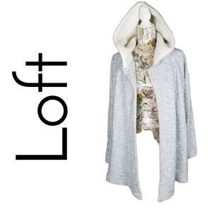 Loft Gray Hooded Cardigan Boxy Oversized Sweater BRAND NEW | NEVER WORN